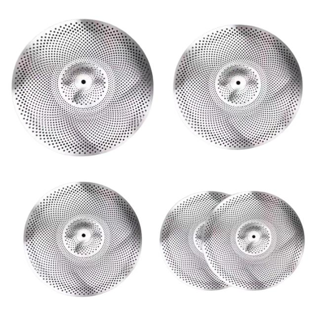 Conjunto de Bateria Silencioso com Pratos Quietos para Prática de Iniciantes em Apartamentos e Salas de Ensaio - 5 Peças