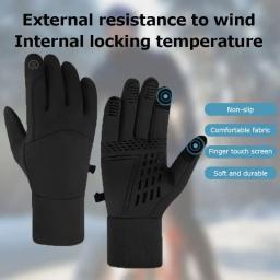 Luvas de inverno com tela sensível ao toque, resistentes à água, à prova de vento, térmicas para corrida, esqui, ciclismo, direção, caminhadas, presentes quentes para homens e mulheres - Image 2