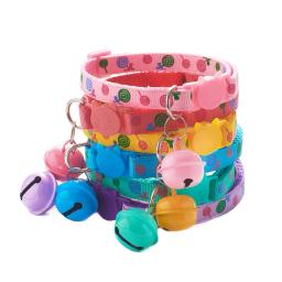 Coleira de gato pirulito com sinos grandes, ajustável, cores doces, para cachorro, gatinho, para cães pequenos e gatos, pet supplies - Image 3