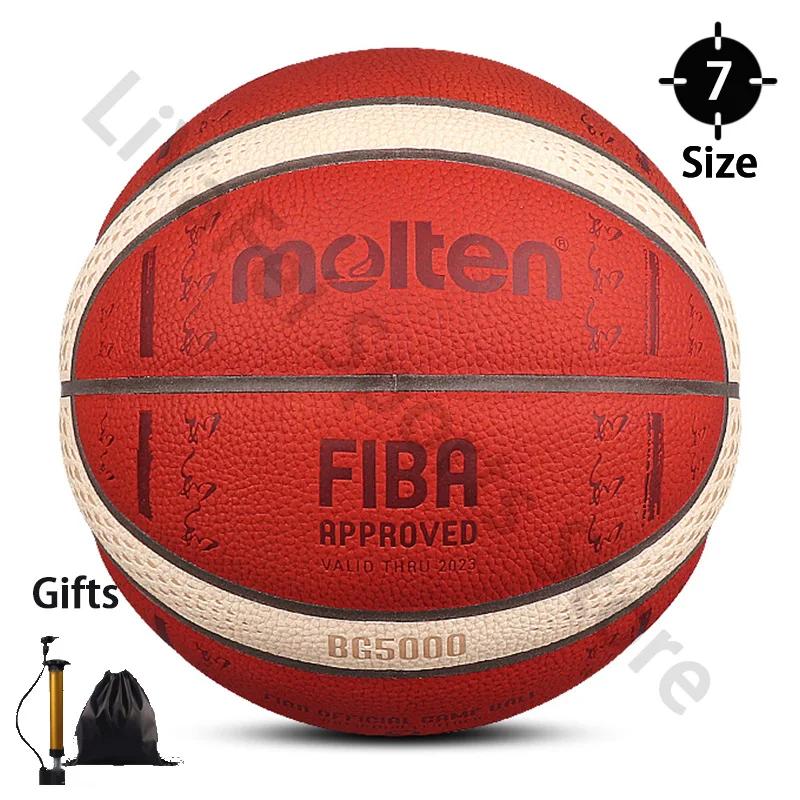 Bolas de basquete de couro macio para homens, jogo oficial de treinamento, basquete padrão, exterior e interior, BG5000, tamanho fundido 7 - Image 1