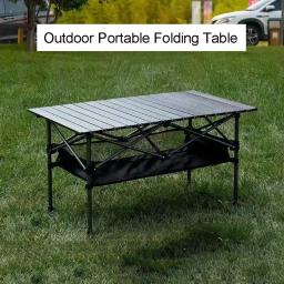 Mesa De Rolo De Ovo De Alumínio Para Acampamento Ao Ar Livre, Mesas Dobráveis De Piquenique Portátil, Extensível Desk Corner, Acessórios De Pesca - Image 1