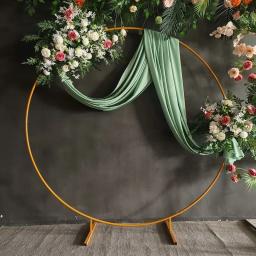 Balão de metal arco kit suporte ao ar livre casamento ferro círculo pano de fundo decoração festa de aniversário decoração diy decoração da flor artificial - Image 2