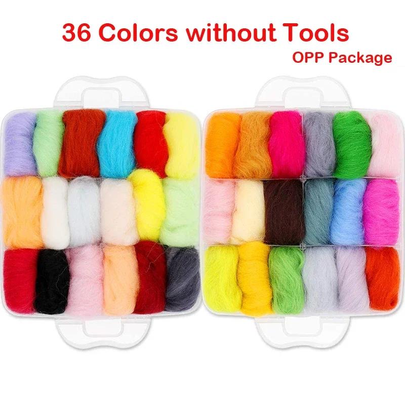 Agulha Felting Starter Kit com Ferramentas e Caixa de Armazenamento, DIY Craft Set, 36 Cores, Lã Roving, 109Pcs - Image 1