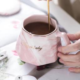 Personalizado Forma De Diamante Caneca De Cerâmica, Espresso Caneca De Café, Escritório Casal Amante Dos Namorados Presente, Café Da Manhã Oatmeal Leite Chá Copo De Água - Image 6