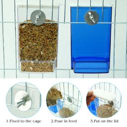 Pendurado automático alimentador de pássaros, papagaio e codorna gaiola, caixa anti-derramamento, Mount Budgie e Cockatiel, Conure Food Dispenser, 1PC - Image 5