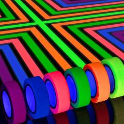 Yomdid 1pc fita reativa uv luz negra diy fita fluorescente de néon que brilha no escuro neon gaffer tema decoração de aniversário suprimentos - Image 1