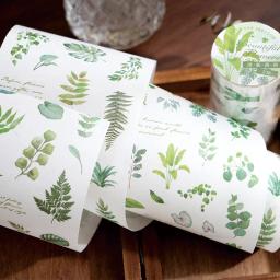 Plantas Verdes Floral Conjunto De Fita Decorativa, Washi Tape, Bonito, Scrapbook, Diários, Decoração DIY e Artesanato Disponível - Image 2