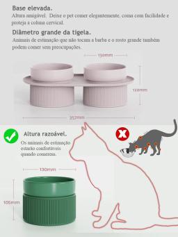Luxo Comedouro elevado em cerâmica para pet gatos cachorros Vasilha Bebedouro Bacia de alimento para cachorro Tigela porcelana alto Pote de ração para gato cães alimentador produto acessorios coisas Pratos de animais - Image 5