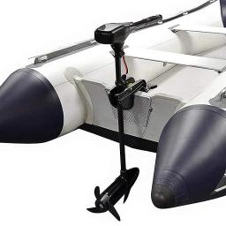 Barco inflável portátil do tamanho pequeno, motor elétrico, modelo elétrico, preto, bateria e suporte fixo, 18 libras - Image 1