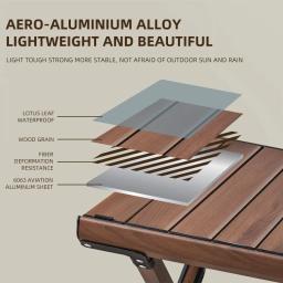 Hispeed-Multifuncional IGT Wood Table para acampamento ao ar livre, fogão a gás portátil, Lightweight Camp BBQ Grill, mesa de piquenique - Image 2
