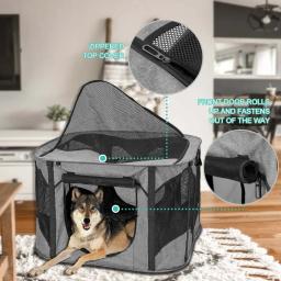 Cercadinho de estimação portátil com saco de transporte, dobrável Dog Play Pen, Exercício Kennel, Tenda para Cachorro, Gato, Coelho, Indoor, Outdoor, Viagem - Image 3