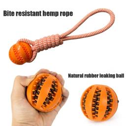 Bola de borracha para cães pequenos e médios, brinquedo mastigador, resistente a mordidas, interativo, pet, limpeza dos dentes - Image 4