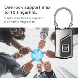 Portátil Fingerprint Segurança Cadeado, Keyless Cadeado, impermeável, USB Recarregável, Porta, Mala, Mochila - Image 4