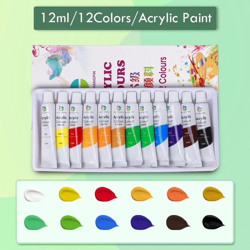 Conjunto de Tinta Acrílica Profissional em Tubos Grandes de 12ml, Pinturas Retratos em Tela, Cores Ricas Vívidas, Artistas, Estudantes, Iniciantes - Image 1