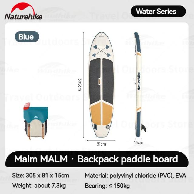 Prancha Inflável Stand Up Naturehike-Malm: Ultraleve, Ideal para Surf com Acessórios para Esportes Aquáticos