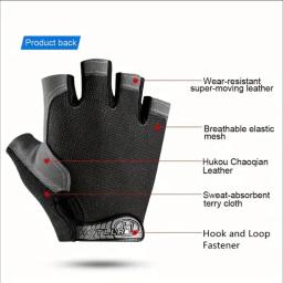 Luvas unissex de meio dedo esportivas, ao ar livre, ciclismo, montanhismo, fitness, respirável, absorvente de choque, antiderrapante - Image 2