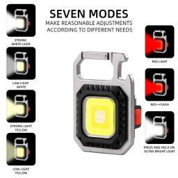 Lanterna LED Mini Super Bright USB Recarregável, Suporte dobrável, COB impermeável, Acampamento ao ar livre, Lanterna de pesca, Lanterna de pesca - Image 6