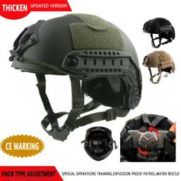 Capacete de proteção tático rápido airsoft mh capacete abs novo engrossado ao ar livre pj pistola de ar tiro cs equipamentos de proteção - Image 1