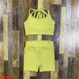 Collant de balé para meninas, shorts e blusa de tiras, roupas de ginástica, yoga esporte dança, roupas de palco, crianças - Image 6