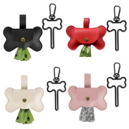 Dispensador saco cocô cachorro com clipe trela Suporte saco cocô para animais estimação Recipiente saco - Image 1