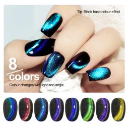 Olho de gato Magnético Unha Polonês Set, Rainbow Glitter, Starry Sparkle, Chameleon Laser, Misture Verniz, Semi-Permanente Nail Salon, Nós - Image 5
