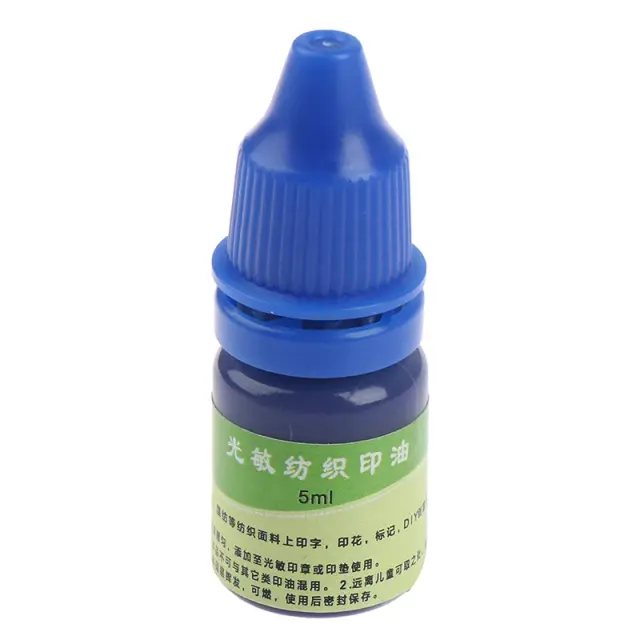 Tinta de Impressão Têxtil Impermeável para Estudantes - Carimbo Infantil Preto, Vermelho e Azul (5ml)