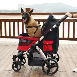 Dobrável Desativado Big Dog Trolley, 4 rodas impermeável Oxford pano carrinho de gato, Liga de alumínio Pet Carrier, Bearing 50kg - Image 3