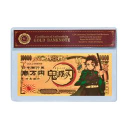Anime japonês folha de ouro notas comemorativas, Demon Slayer, ouro 24K, arte cédula, colecionáveis para presentes de Natal, venda quente, 2023 - Image 6