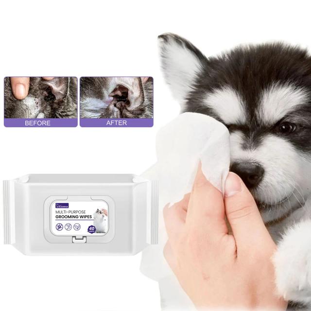Toalhetes Descartáveis para Limpeza de Animais: Remoção de Olhos, Orelhas e Sujeira com Praticidade e Portabilidade