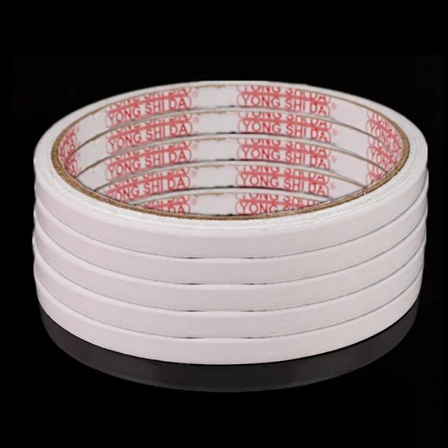 Fitas Adesivas Dupla Face de Papel - 5 Rolos de 5mm x 8m com Cola Forte para DIY, Artesanato e Escritório