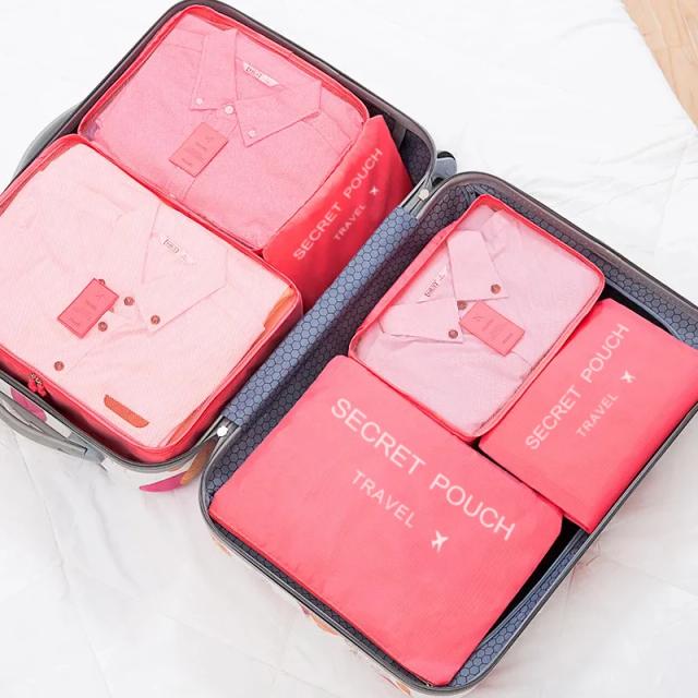 Conjunto de 6 Sacos de Armazenamento de Viagem Grande Capacidade à Prova d'Água