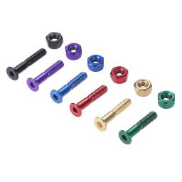 Parafusos de caminhão de skate de aço carbono, 8 peças com porcas longboard skate ponte substituição parafuso de prego ferragem 25.4mm/1" - Image 1