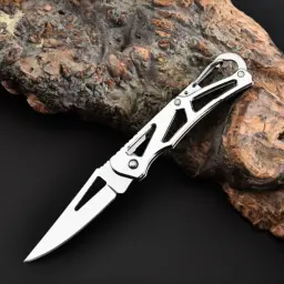 Faca de aço inoxidável portátil Camping Outdoor Survival Suprimentos Ferramentas Self Defense Foldable Pocket Knife Mini Knife - Image 4