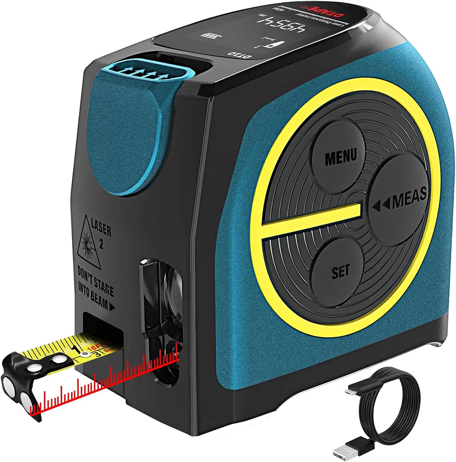 Mileseey Telêmetro laser digital e fita métrica laser 2 em 1 com display LCD Fita laser digital M - Image 1