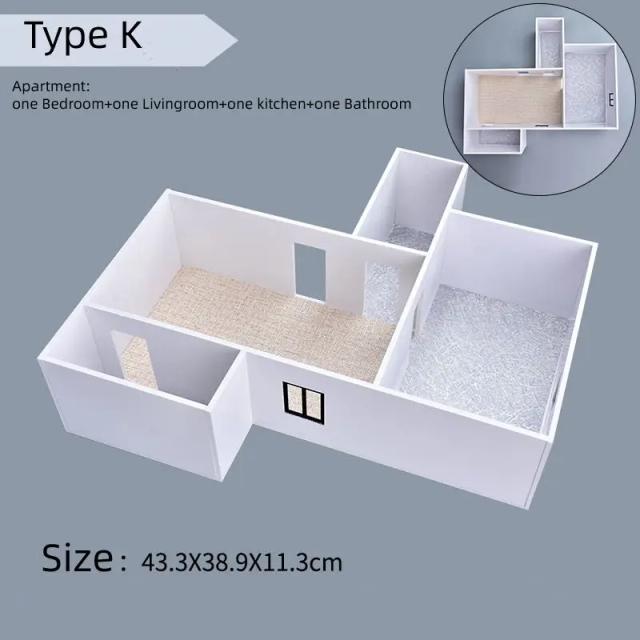 Miniaturas de Construção: Conjunto de Blocos de Montagem Modular de Casa e Container em Escala 1:25