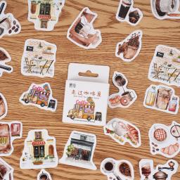 46 pcs vintage café tema papel adesivos para arte journaling colagem artesanato cadernos álbum artesanato - Image 1