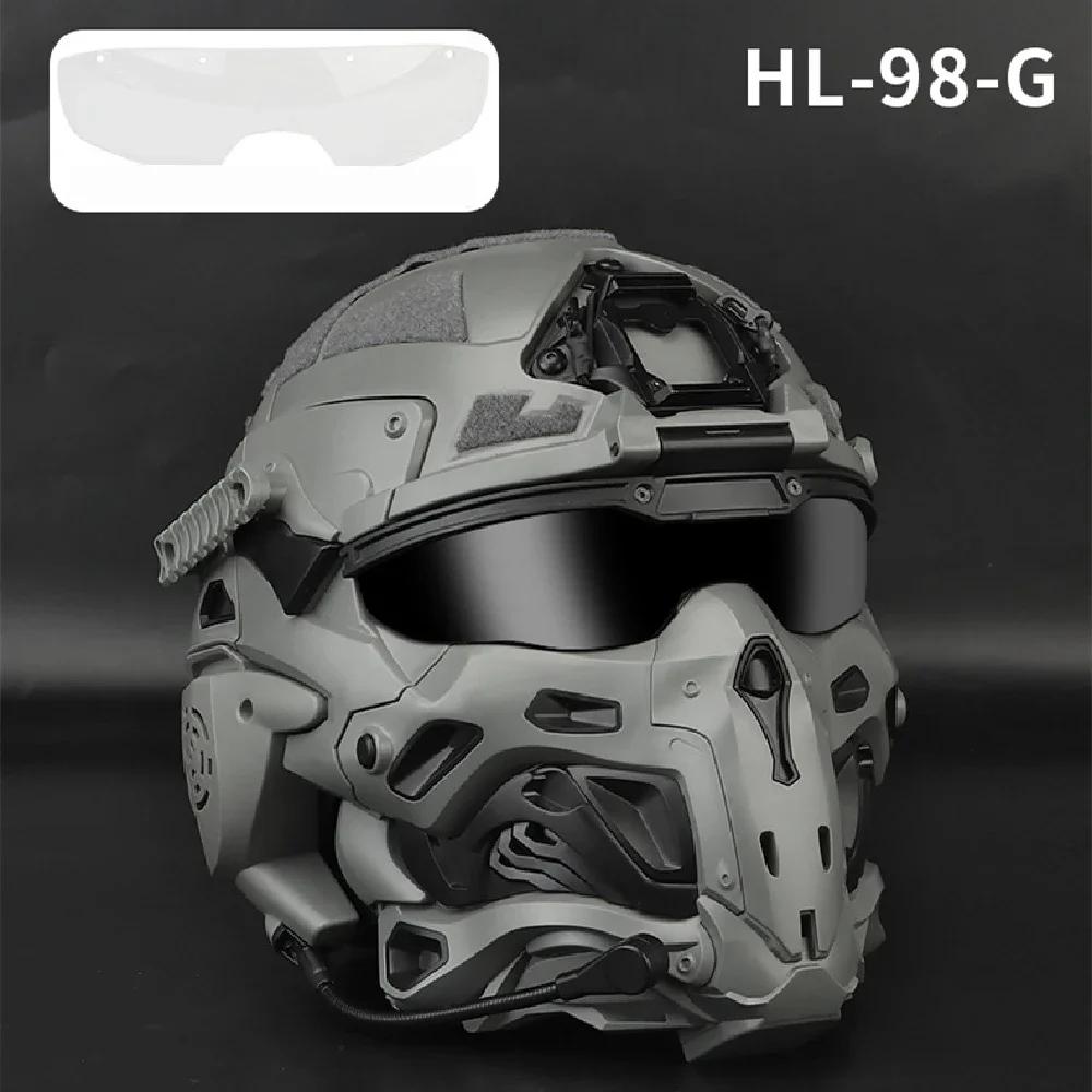 Capacete Airsoft RÁPIDO tático com fone de ouvido de comunicação embutido, capacete de assalto Fan W-Ronin, máscara destacável, lente de reposição - Image 1