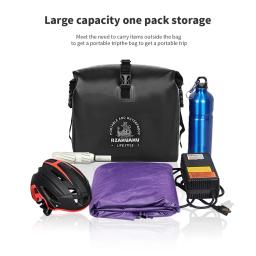 Bolsa de bicicleta impermeável Guidão de grande capacidade Cesta de tubo frontal Mochila de ombro Bolsa de suspensão frontal para bicicleta elétrica - Image 3
