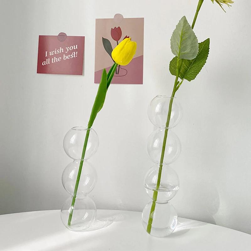 Vaso de vidro para sala de estar, criatividade, mesa hidropônica, arranjo de flores, sala de jantar, simulação de flores, decoração de plantas, recipiente - Image 1