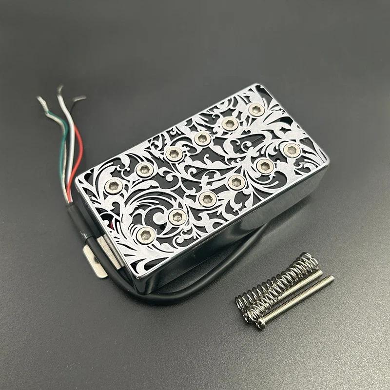 Captador Humbucker de latão oco, Coil Splitting Pickup para LP Guitar Chrome, Alnico 5 LP, 4 cabo de despesas, 7.5k 15k - Image 1