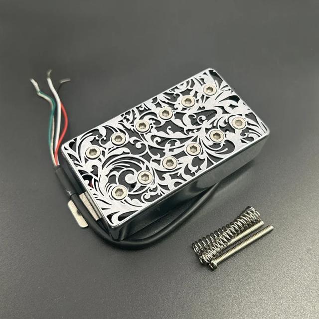 Captador Humbucker de Latão Oco com Coil Splitting para Guitarra LP em Chromado, Alnico 5 - 4 Fios, Resistência de 7.5k e 15k