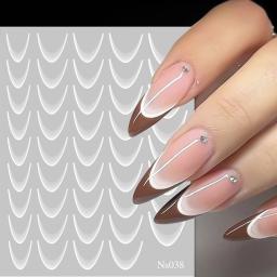 Nova europa e américa gradiente cor arte do prego projetos adesivos 3d forma crescente diy decoração menina acessórios de unhas presente - Image 3