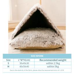Cama de gato super macia, quente Pet House, gatinho aconchegante, tenda triângulo, caverna para cães pequenos, gatos camas, produtos para animais - Image 6