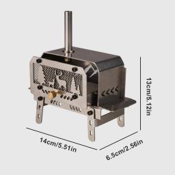 Mini fogão a carvão dobrável portátil, aquecedor de poço de fogo ao ar livre de aço inoxidável, queimador de madeira removível para acampamento ​ - Image 3