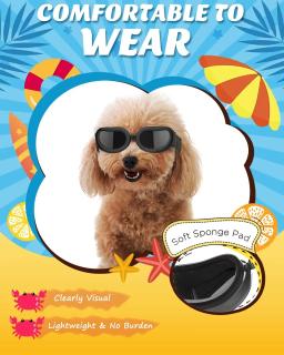 Cão óculos de sol raça pequena cães óculos de proteção uv olho wear à prova de vento anti-nevoeiro pet óculos com alça ajustável suprimentos para cães - Image 3