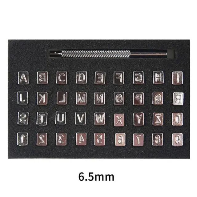 Conjunto de 36 Peças de Carimbos de Letras e Números em Zinco para Decoração e Marcação em Couro - Ferramentas DIY de Artesanato em Couro