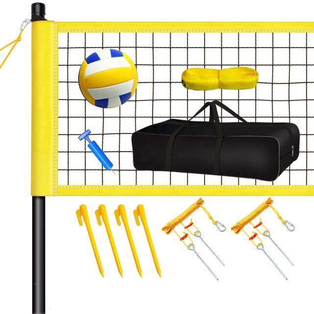 Sistema Portátil de Voleibol para Praia e Quintal com Net Ajustável e Montagem Rápida ao Ar Livre