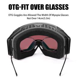 Kapvoe óculos de esqui ímã duplo absorver camadas uv400 anti-nevoeiro óculos de esqui neve snowboard óculos de snowmobile - Image 4