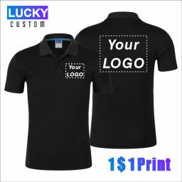 Camisa Polo esportiva de secagem rápida, Impressão do logotipo personalizado, Bordado Design, Marca da empresa, Lapela respirável, Top manga curta, 4XL - Image 1