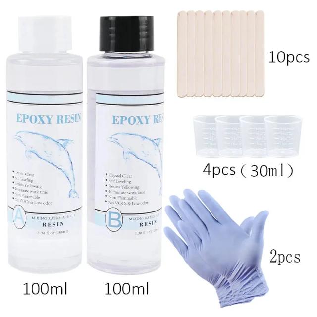 Kit Completo de Moldes de Silicone e Resina Epóxi Clara para Artesanato, Decoração e Joias DIY